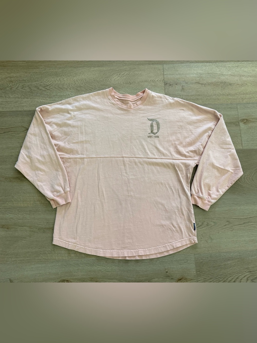 Disney Parks Disneyland Resort Spirit Jersey Rose Gold Glitter Peach L